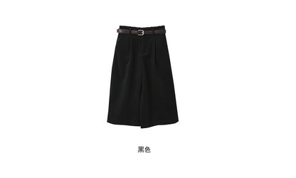 【LD1129】實拍秋冬英倫加厚毛呢高腰闊腿七分褲251012