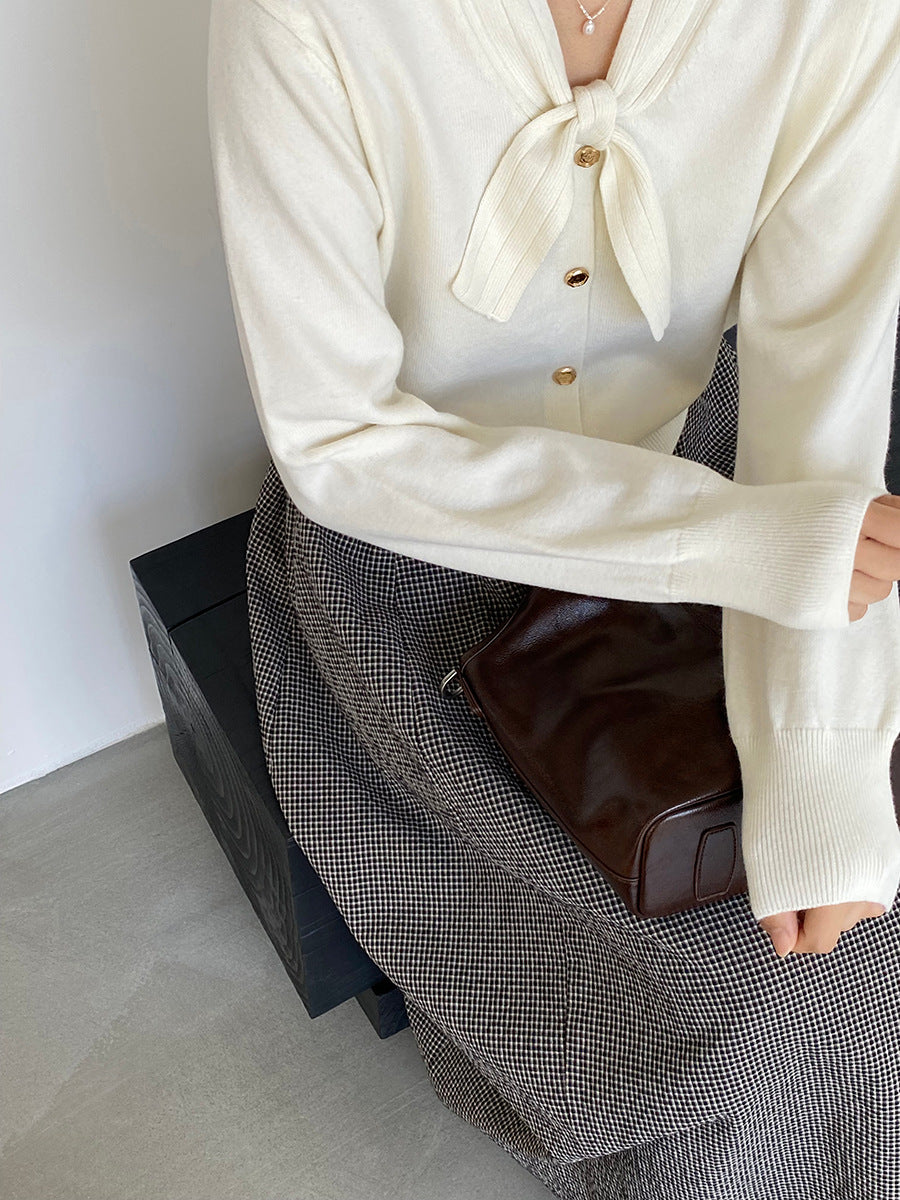 【cimJ8902】實拍氣質小香蝴蝶结針織開衫251114