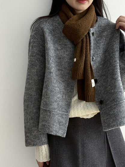 【Y8522】實拍高單氣質簡約綿羊毛呢外套（棉羊毛52%)251106