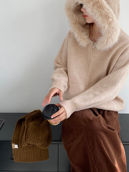 【cimz8321】實拍可拆卸毛領連帽拉鍊毛衣外套251128