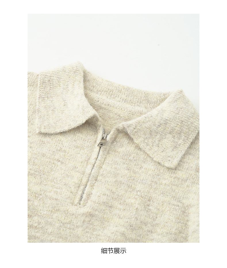 【H5513】實拍老錢風POLO領長袖針織毛衣251118