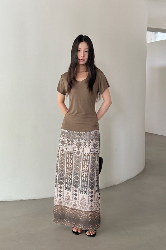 【LD11369】度假出遊必備高質感！小眾印染/印花顯瘦高腰長裙260630