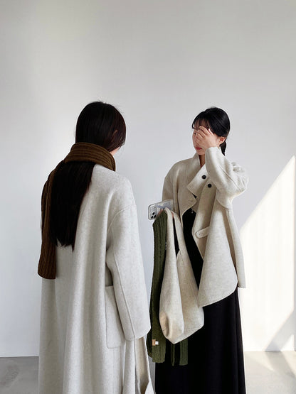【cim2517】實拍蘇黎世冬日立領雙面呢毛呢外套大衣(100羊毛)251030