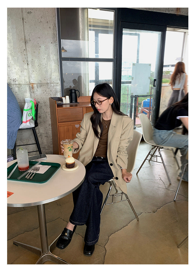 【H5385】實拍韓版秋季顯瘦休閒西裝外套250902