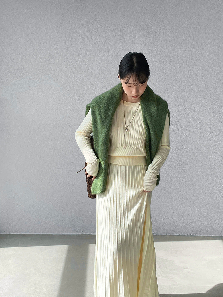 【cimz100789】實拍法式高級感收腰顯瘦針織衫＋針織長裙(分開下單）251120