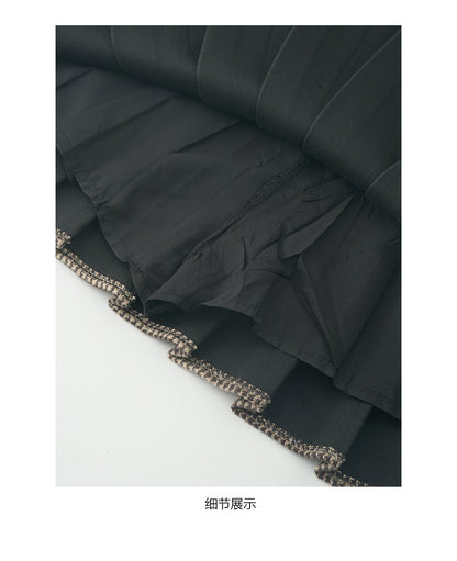 【H5492】實拍S~XL復古學院風磨毛百褶a字裙（內有安全褲）251109