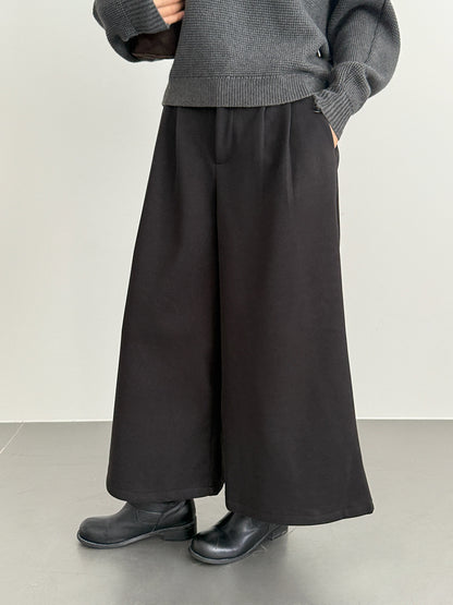 【LD11035】實拍S~L韓版寬鬆高腰毛呢加絨加厚九分褲251124