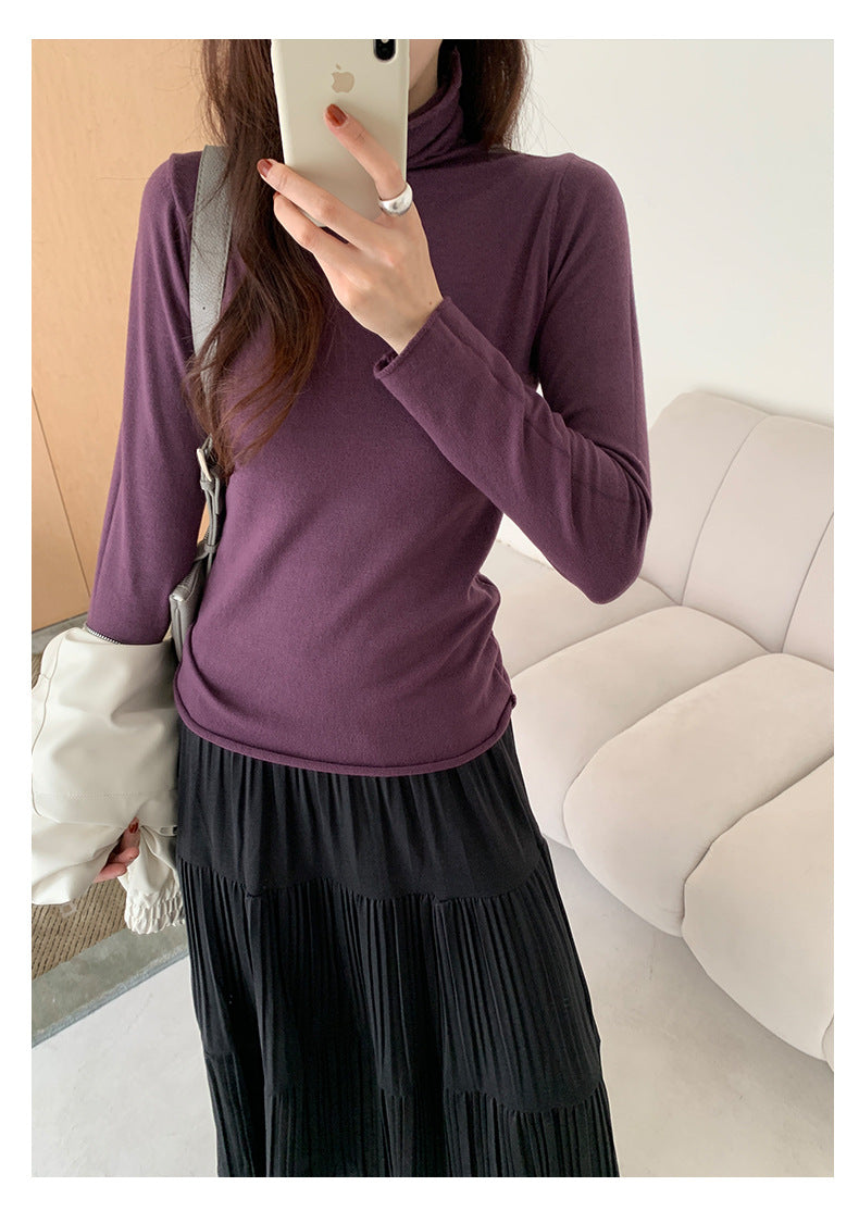 【H5481】實拍基礎6色堆堆領毛針織T恤251109