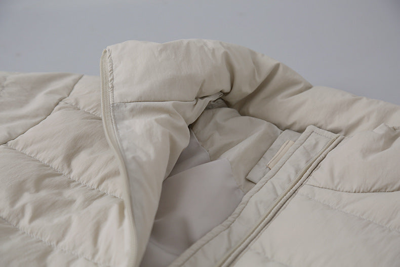 【LD11067】實拍簡約設計保暖立領含絨棉服外套（白鴨絨50%)
251209