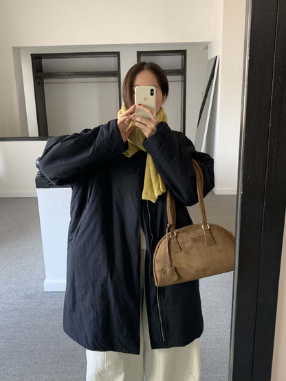 【H5498】實拍韓系加厚保暖長款棉服大衣外套251118