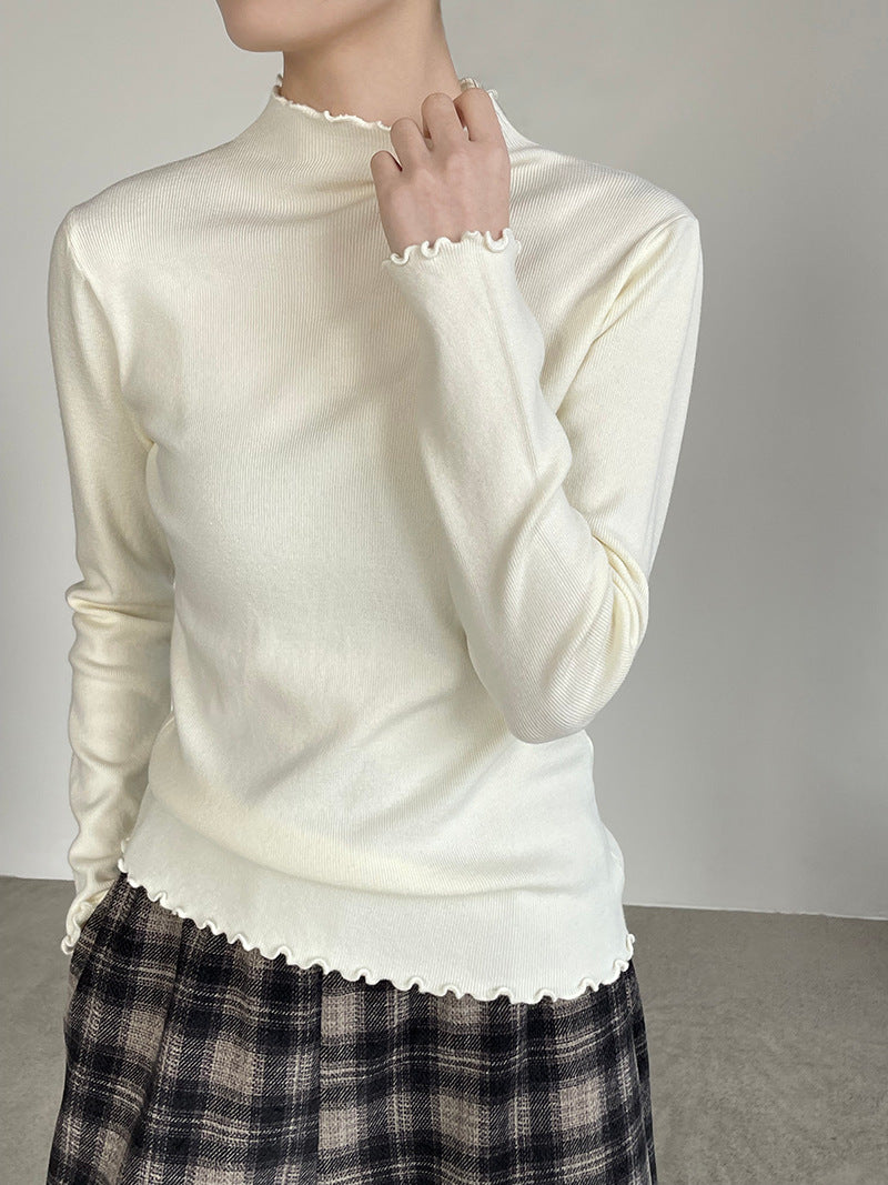 【cimYL223】實拍氣質安迪絨木耳邊針織衫251201