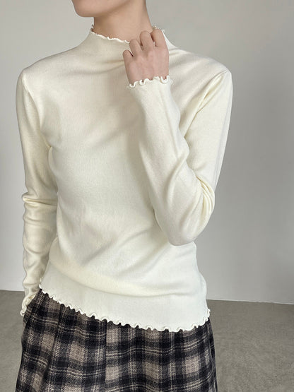 【cimYL223】實拍氣質安迪絨木耳邊針織衫251201