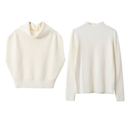 【LD11065】實拍半高領針織衫+針織背心251209