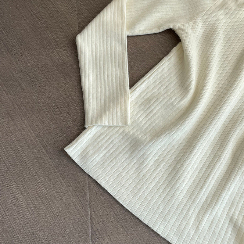 【cimYL369】實拍圓領坑條安迪绒氣質針織衫251201