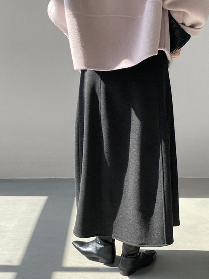 【cimz6392】實拍極簡內加絨加厚高腰毛呢長裙（羊毛3)251120