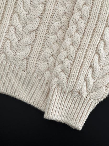 【cimz1398】實拍復古加厚保暖棒針麻花針織毛衣（棉羊毛17)251120