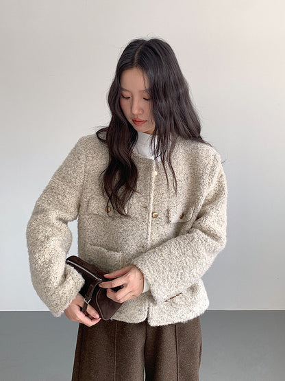 【LD9507】實拍高級感小香風粗花呢子外套251110