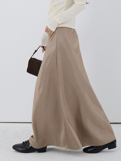 【LD3288】實拍秋冬高腰垂感抓絨厚款緞面魚尾裙251103