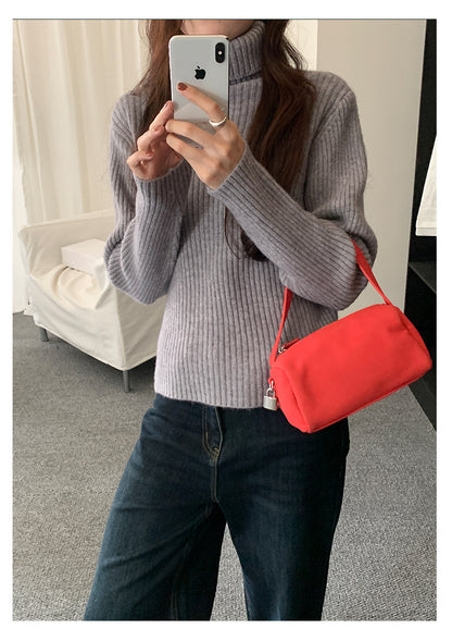 【H5484】實拍秋冬加厚慵懶高領針織毛衣251109