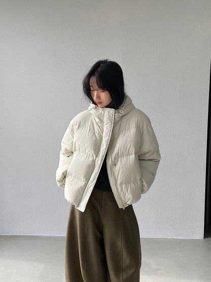 【cimz1728】實拍輕暖90％白鴨絨連帽羽絨外套251201