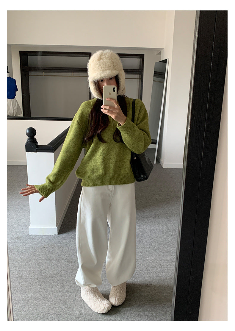 【H5512】實拍S~XL韓國保暖加絨白色牛仔褲251118