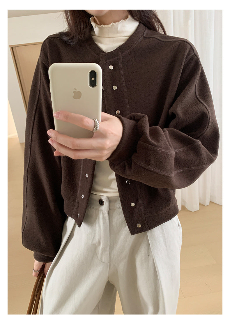 【H567】實拍秋冬挺版圓領棒球服外套251021