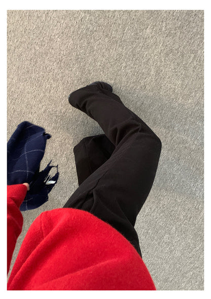 【H5517】實拍超級瘦高腰加絨厚款氣質喇叭褲251125