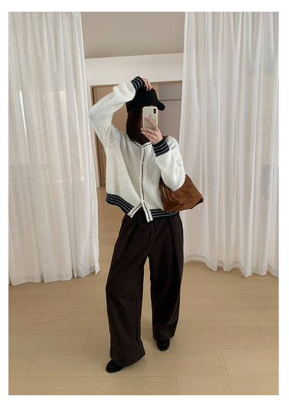 【H566】實拍秋冬高腰斜紋棉挺版西裝長褲（後鬆緊腰）251021