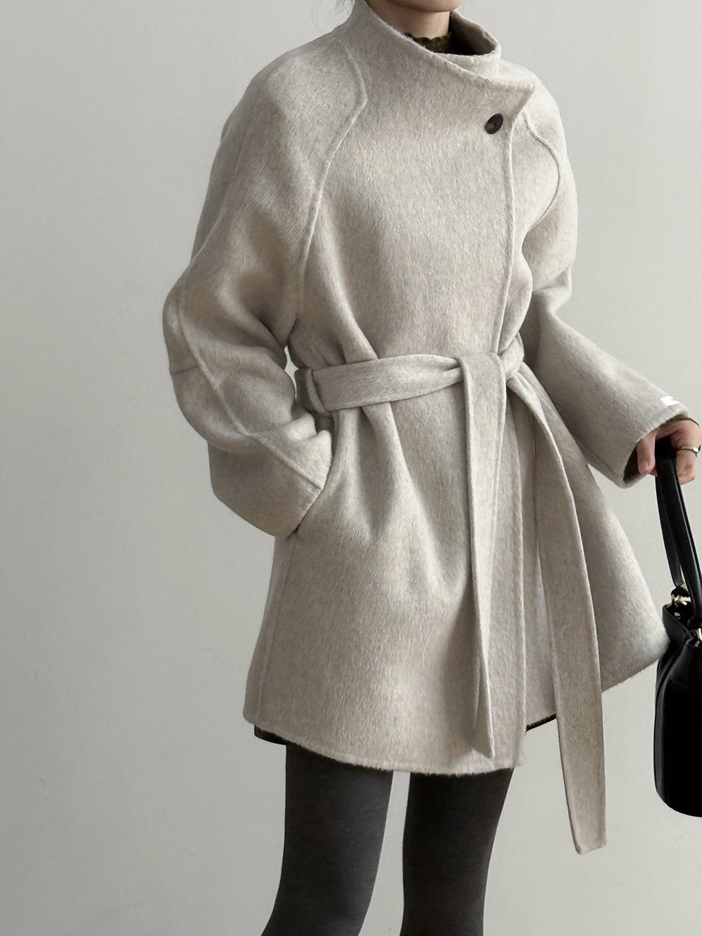 【Y8511】實拍高級感立領羊毛呢大衣外套（棉羊毛52%)251106