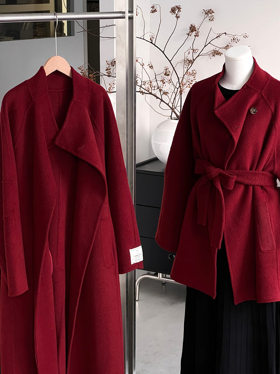 【cimz6616】實拍高級大氣厚款立領雙面羊毛呢大衣外套（羊毛100)251120