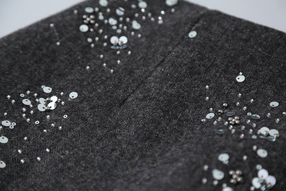 【LD11045】實拍S~XL法式重工時髦毛呢亮片短裙251202