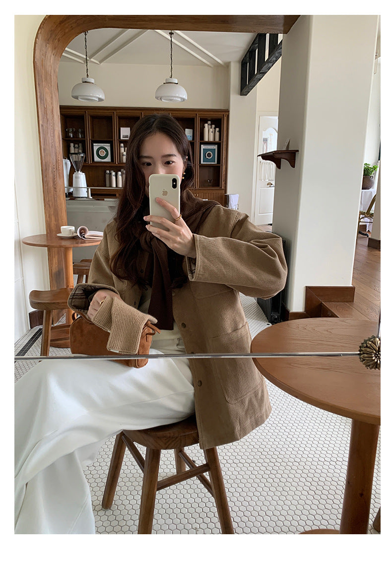 【H5500】實拍 復古燈芯絨加厚夾棉大衣外套251118