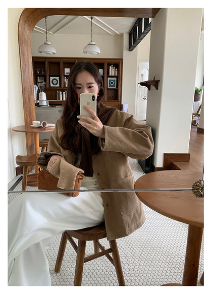 【H5500】實拍 復古燈芯絨加厚夾棉大衣外套251118