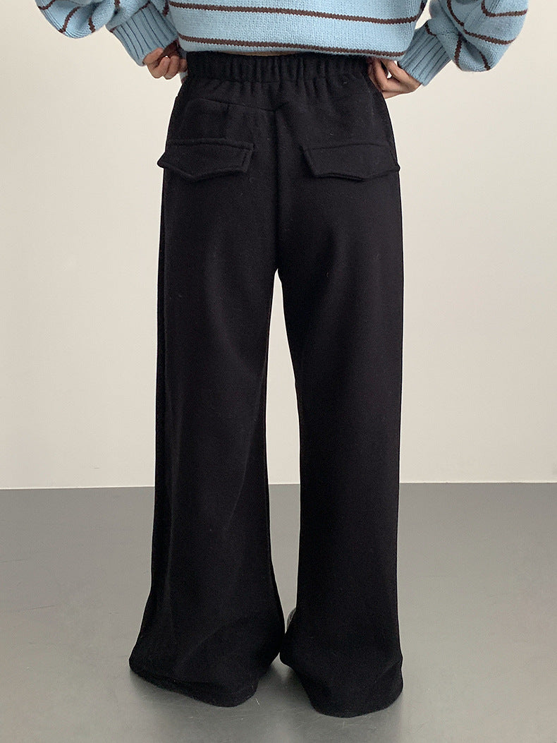 【LD11056】實拍慵懶高級感超修飾微喇叭衛褲251209