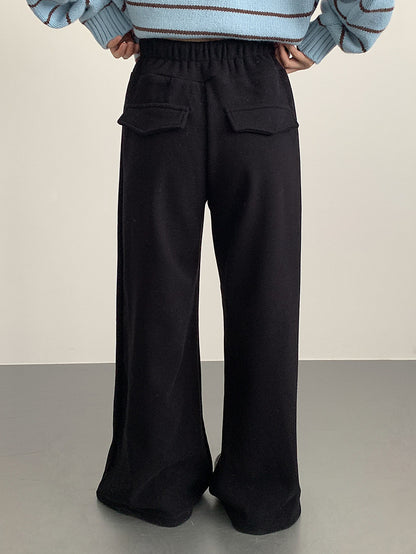 【LD11056】實拍慵懶高級感超修飾微喇叭衛褲251209