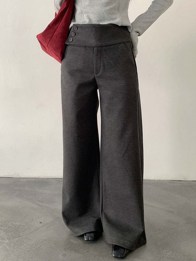 【LD11048】實拍S~XL秋冬毛呢厚款高腰直筒褲251202