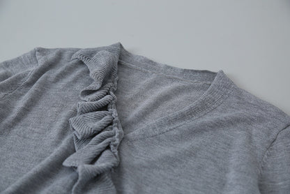 【LD11154】實拍韓系甜美減齡✨設計感荷葉薄款長袖針織衫260317