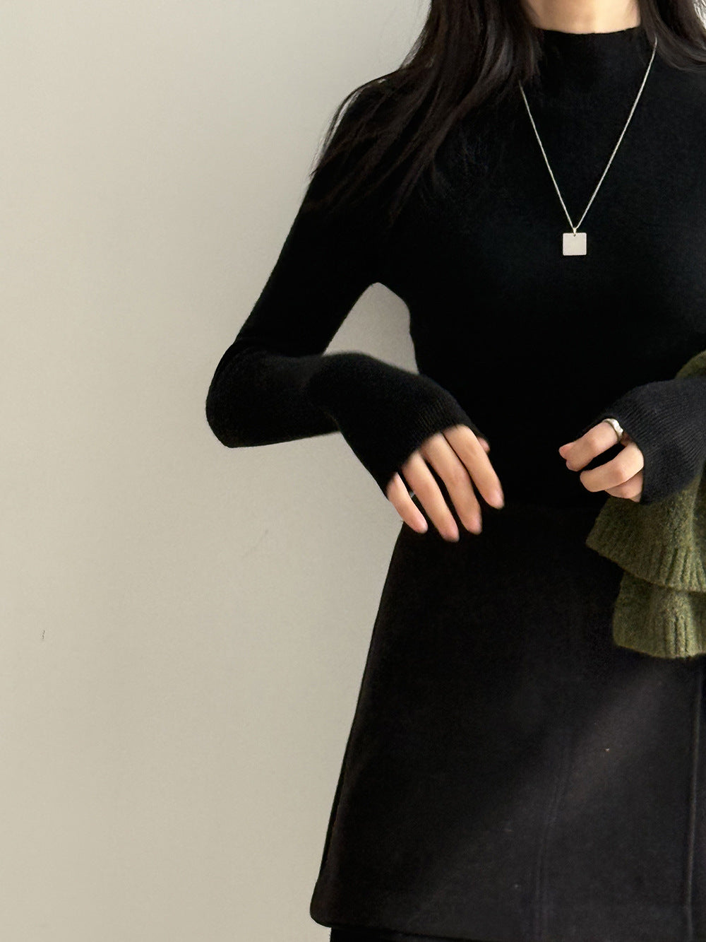 【Y315】實拍高級感半高領針織衫（棉羊毛4%)251106