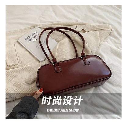 【BSHH-2462】法式慵懶復古風☕小眾質感百搭通勤單肩法棍包/腋下小包260501