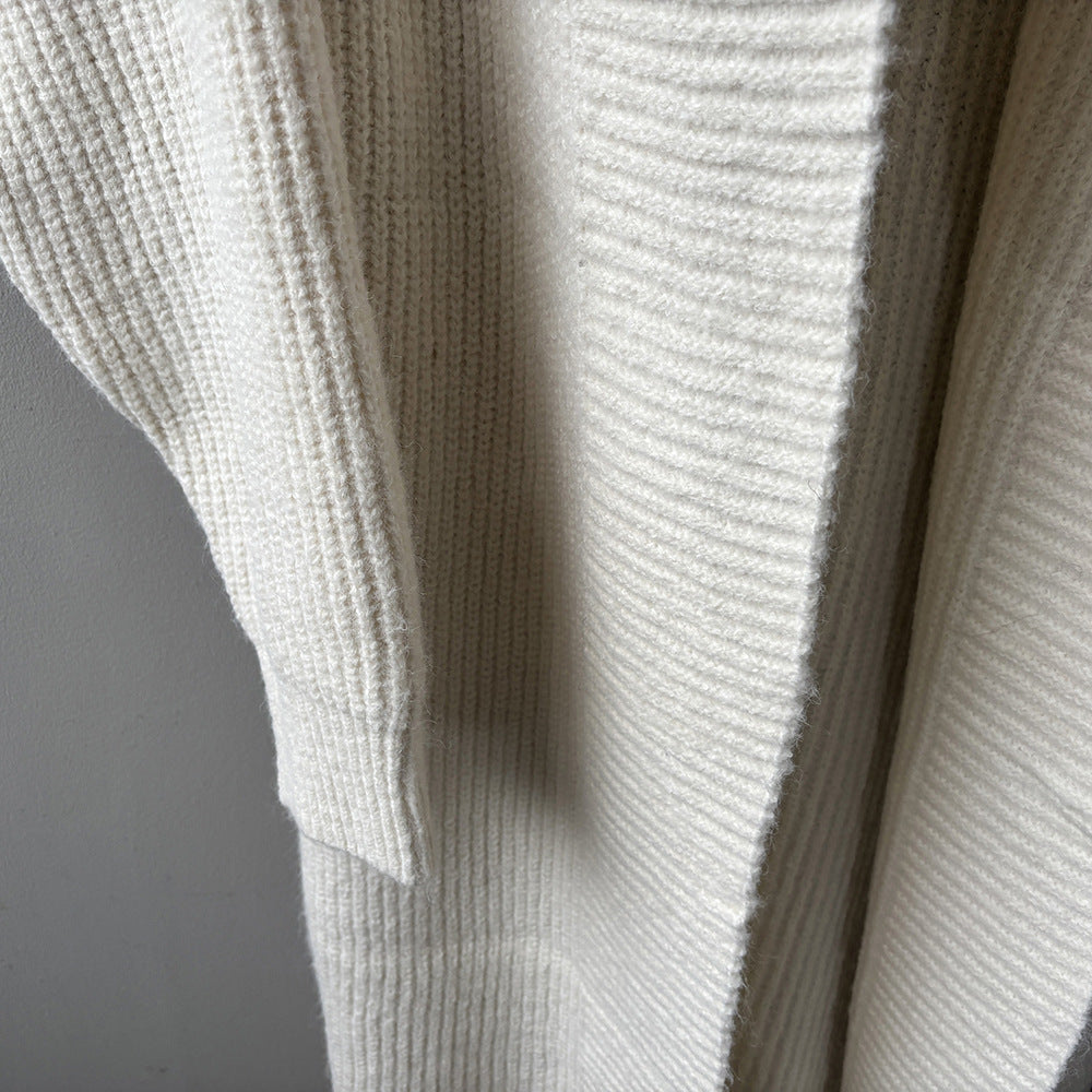 【Y913】實拍大翻領長針織大外套251106