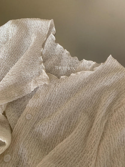 【L11075】檸檬秋季新品時髦肌理感木耳邊長袖小外套+背心兩件套裝260728