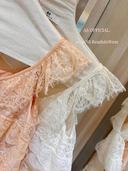 【L27010】韓系甜美純慾風🎀重工蕾絲多層荷葉邊綁帶無袖上衣260526