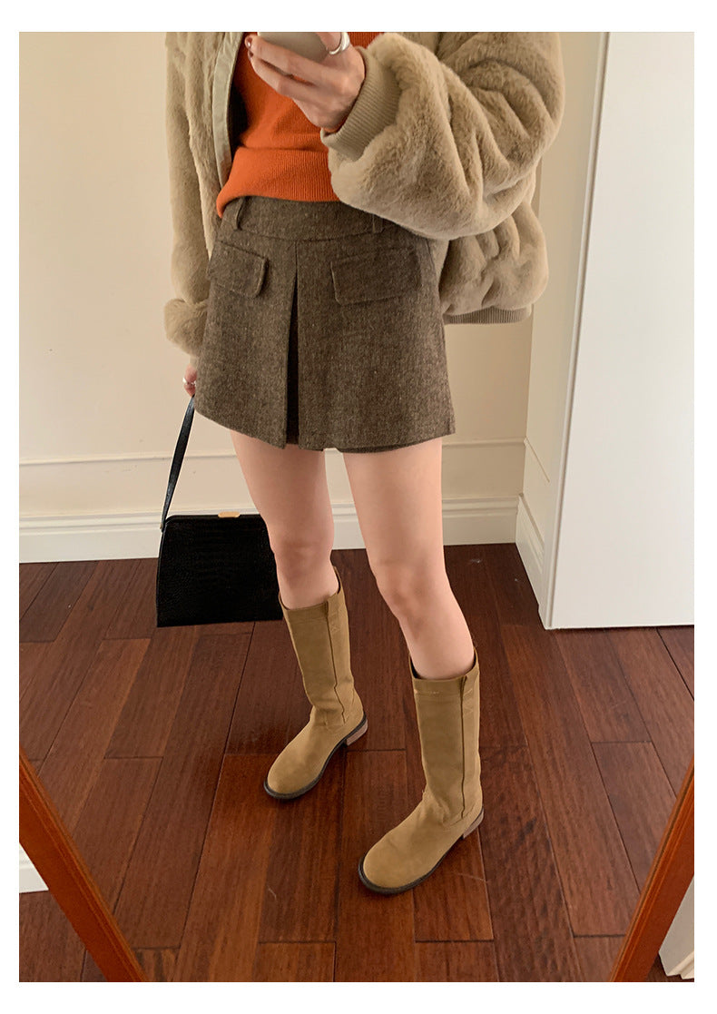 【H5523】實拍S~XL氣質千金質感高腰A字裙褲251125