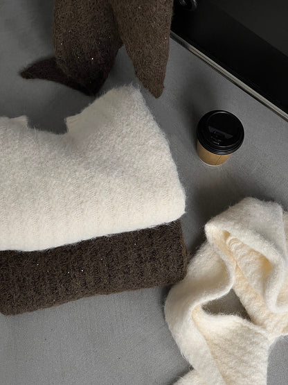 【cimz0672】實拍細緻閃亮針織毛衣+圍巾251128