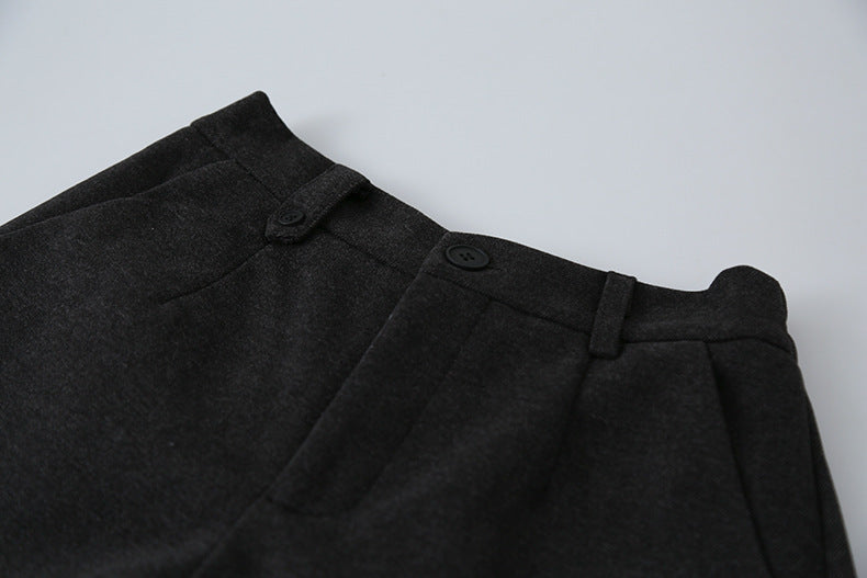 【LD11044】實拍厚款毛呢西裝短褲後鬆緊腰251202