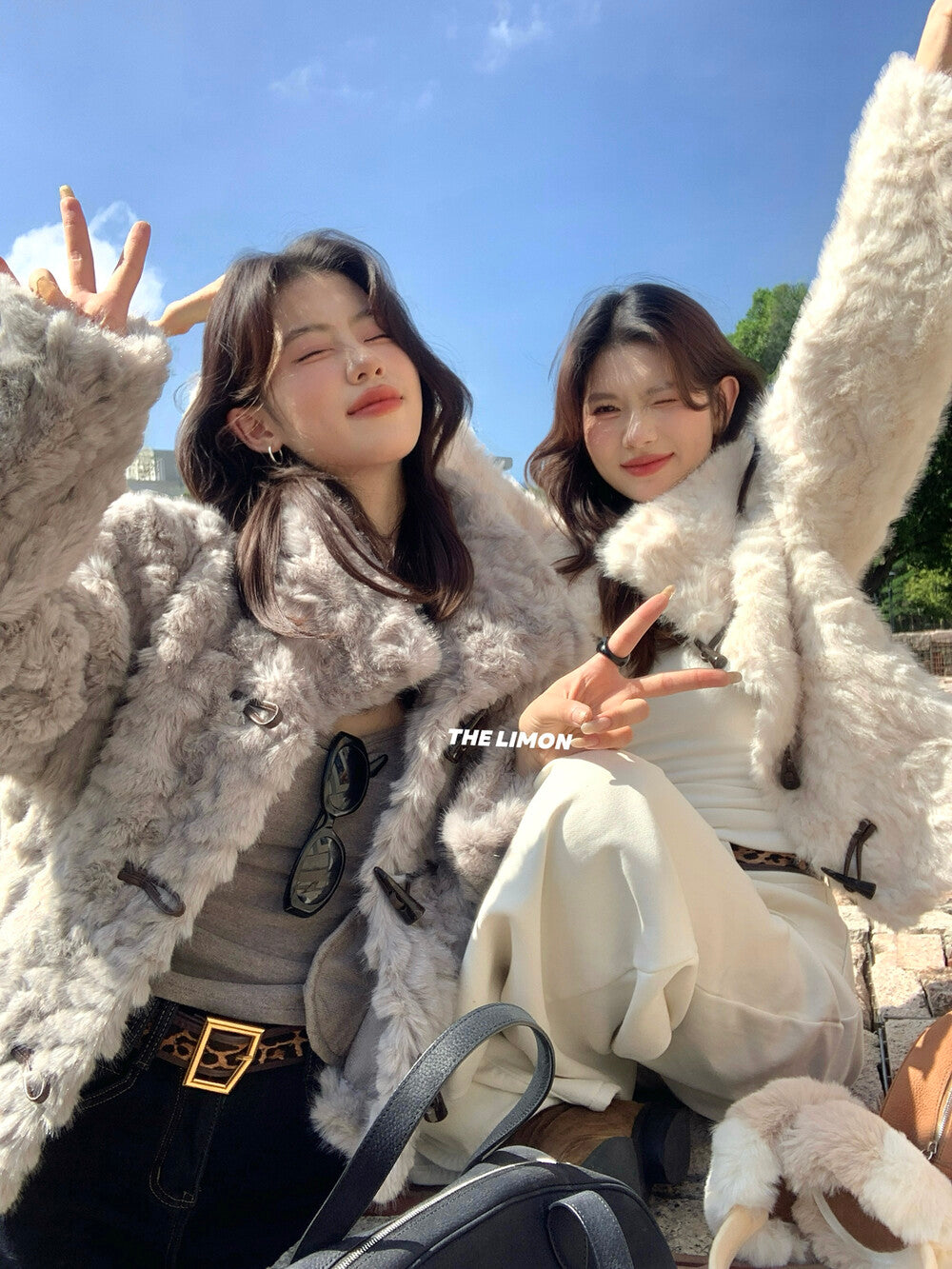 【L1230】實拍檸檬冬季加厚保暖立領牛角扣仿皮草外套251117