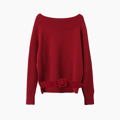 【LD11062】實拍慵懶高級感北極融針織毛衣（可拉一字肩）251209