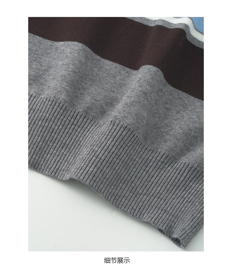 【H5518】實拍復古中性條紋針織衫＋針織百褶裙251125