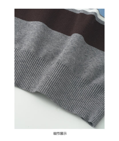 【H5518】實拍復古中性條紋針織衫＋針織百褶裙251125