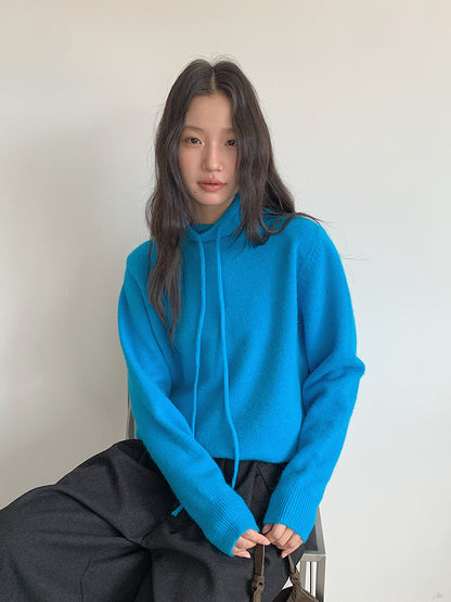 【LD3301】實拍韓系簡約高腰毛呢闊腿七分褲251103